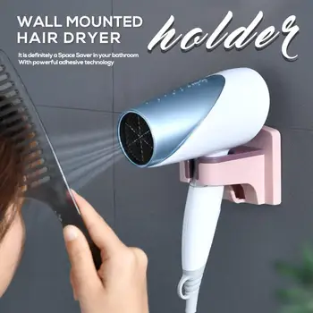 

Wall Mounted Hair Dryer Holder High Quality Wall-mounted Hair Dryer Bathroom Shelf Storage Hairdryer Rack Organizer Free Your Ha