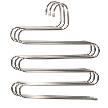 

5 Layers Multifunctional Clothes Hangers Pant Storage Cloth Rack Trousers Hanging Shelf Non-slip Clothing Organizer Storage Rack