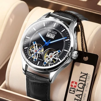 

Tourbillon Watch HAIQIN 2020 New Mens Watches mechanical watch for men business automatic wrist watch men clock man Reloj Hombre