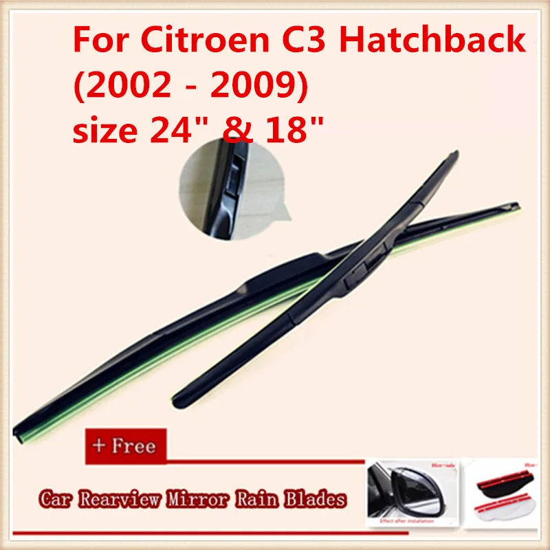 Автомобильный стеклоочиститель для Citroen C3 хэтчбек(2002-2009), размер 2" и 18"