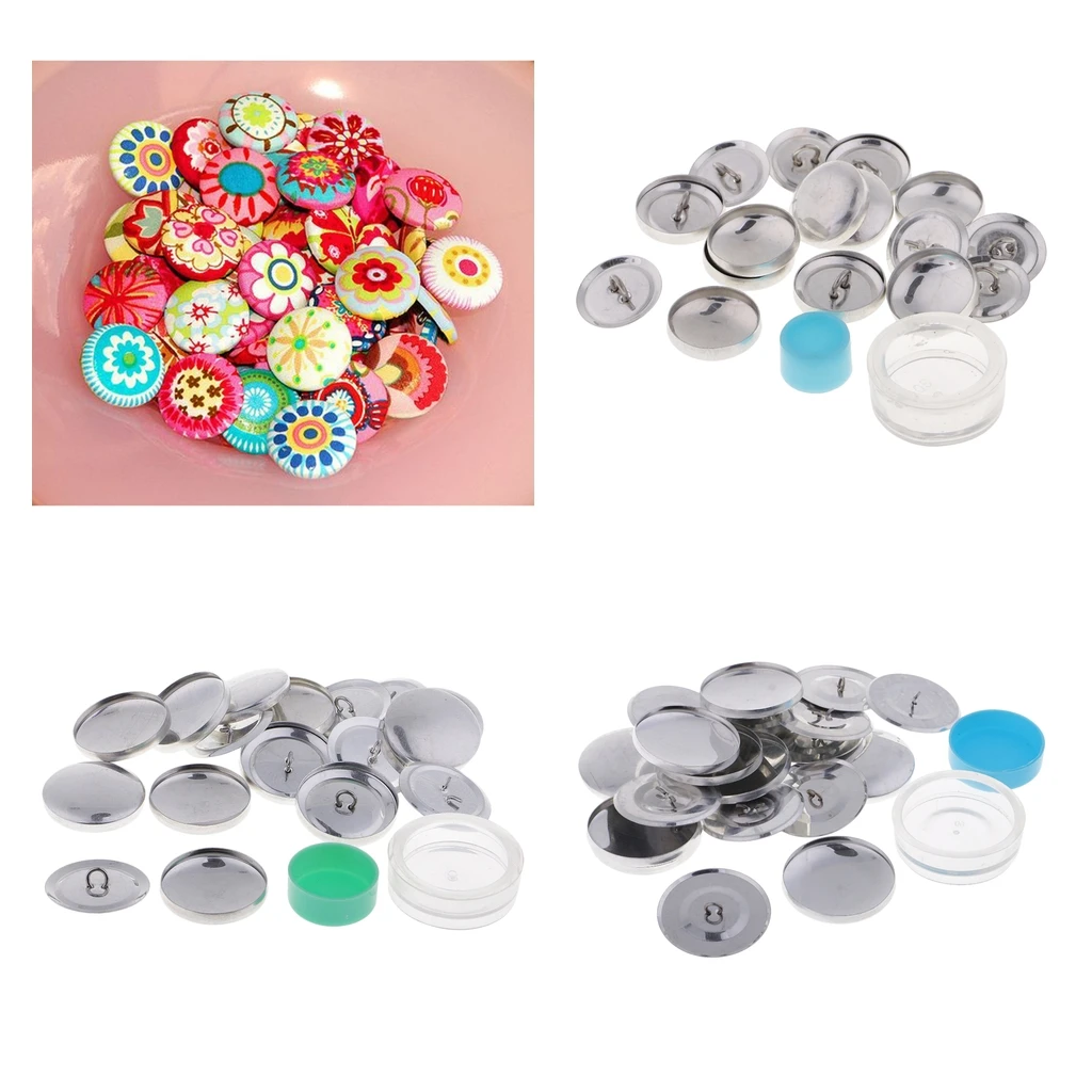 10 Set Machine Press Button Cloth Button Base Semi-finished Craft DIY
