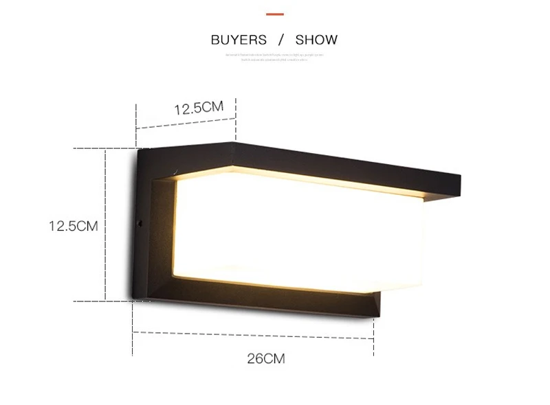 Outdoor Impermeável LED Lâmpada de parede, Varanda