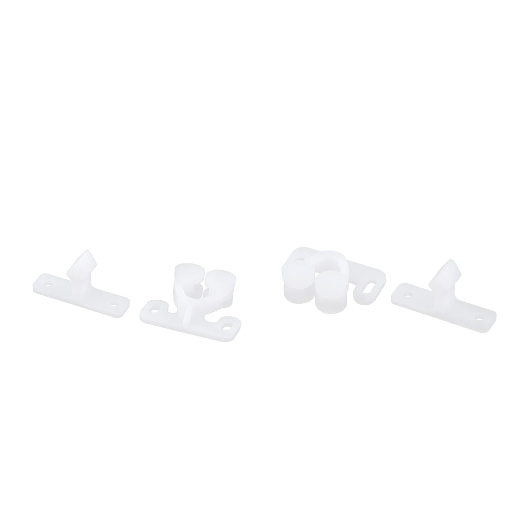 2xWhite Spring Loaded Twin Roller Catch Cupboard Door Latch For Caravan Boat