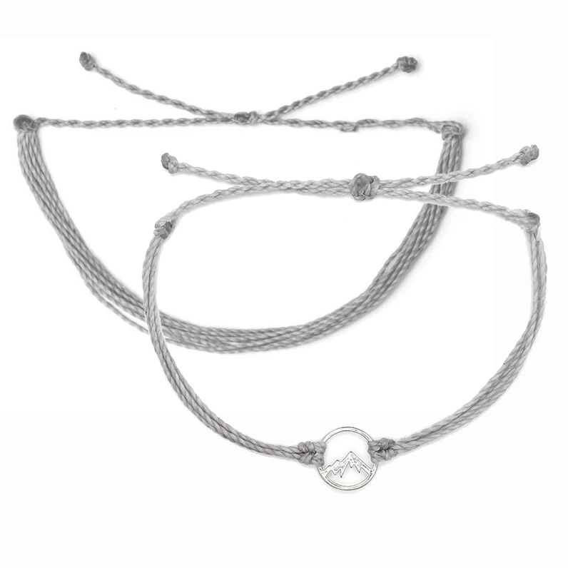 sierra bracelet Богемский богемный Плетеный женский браслет из восковой веревки, хлопковый браслет дружбы ручной работы, браслет из нержавеющей стали - Окраска металла: sierra bracelet