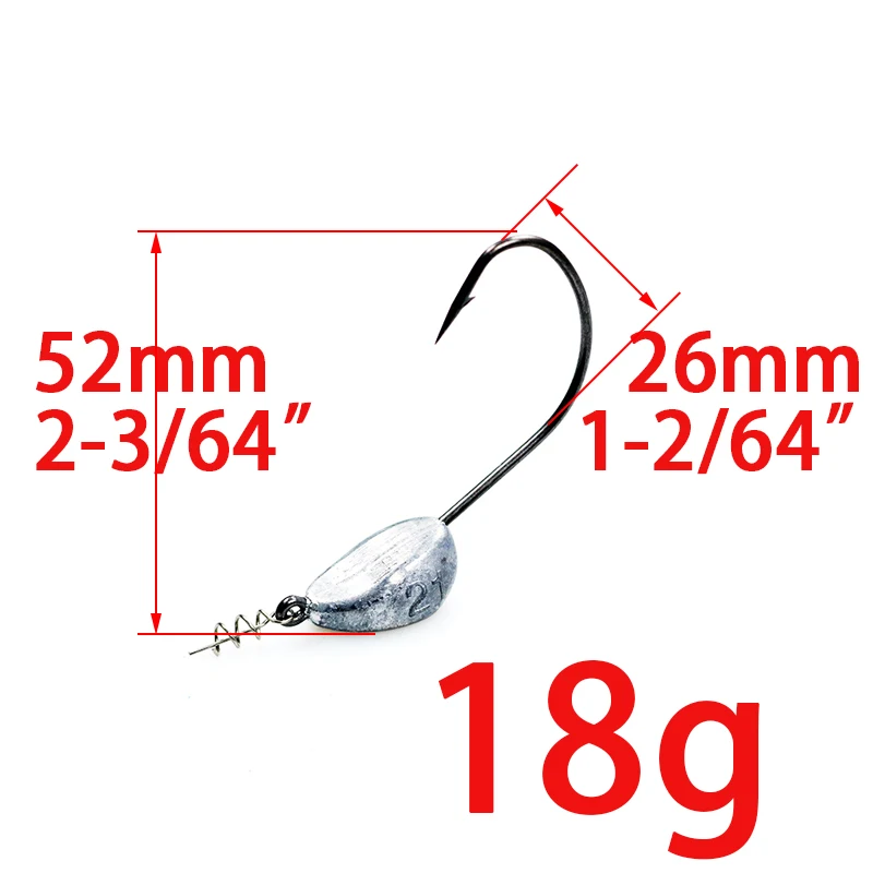 18g 5pcs 5 шт., 3,5 г, 5 г, 7 г, 10 г, 15 г, 21 г, свинцовая головка джига со спиральным винтом, рыболовные приманки, джиг-приманка, крючок, рыболовные снасти, джигеды, рыболовные крючки - Цвет: 18g 5pcs