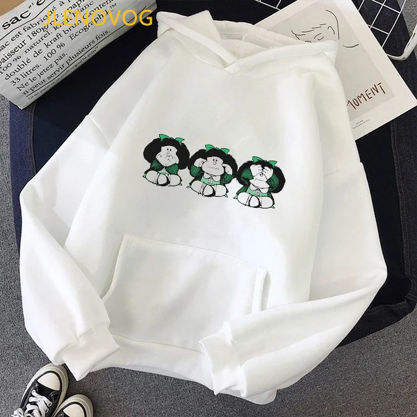 Toda Mafalda Print Hoodies Women Men Hooded Sweatshirts Harajuku Hip Hop Hoodies Sweatshirt Streetwear Tracksuit Winter Clothes