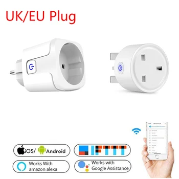 

UK EU Plug WiFi Wireless Remote Smart Socket For Amazon Alexa Google Home IFTTT Voice Control Power Timer Smart Plug Switch D30