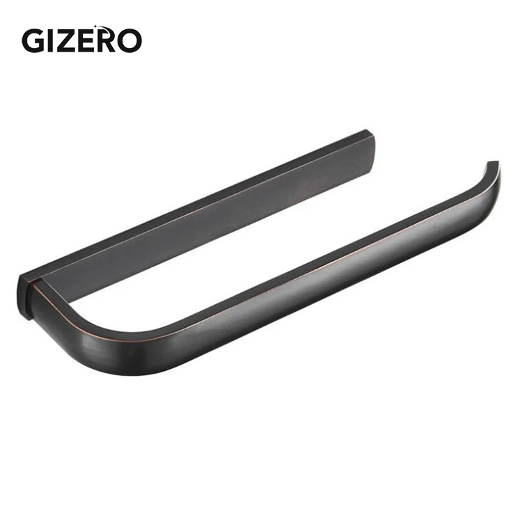 Black GIZERO вешалка для полотенец для ванной комнаты, твердая латунь, вешалка для полотенец, античный/хром/щетка/Золотой держатель для полотенец, настенная вешалка ZR2225 - Цвет: Black
