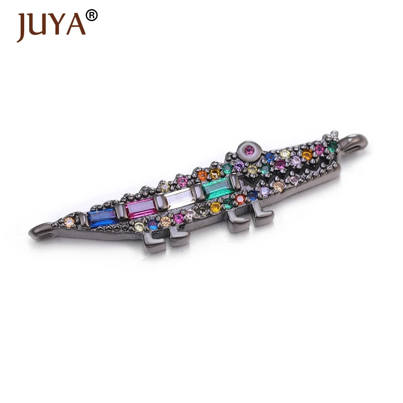 JUYA, новая мода, четыре цвета, соединители животных, популярные кубические циркония, подвески в виде животных, ювелирные изделия, компоненты ручной работы - Цвет: black