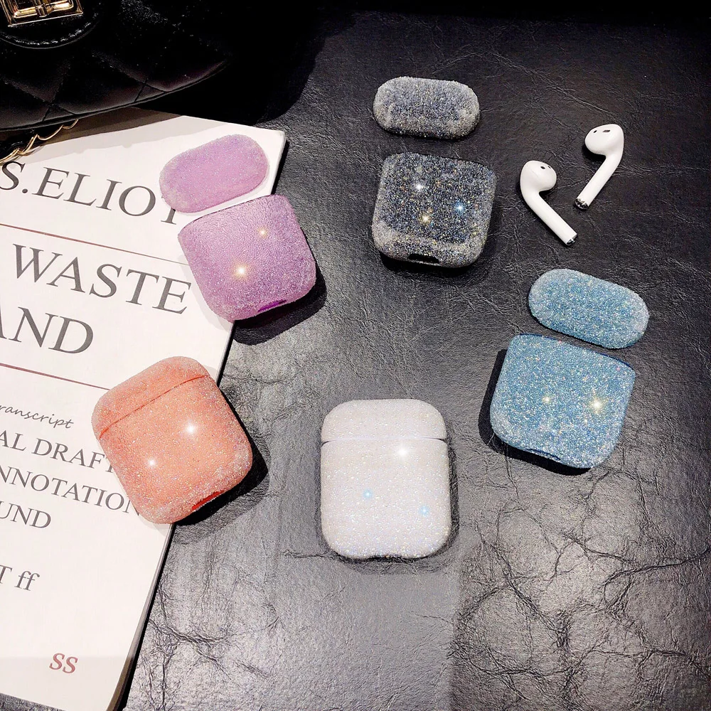 

For Airpods Case Bling Crystal Hard Headphone Cases For Apple Airpods 1 2 Protection Bluetooth Earphone Cover