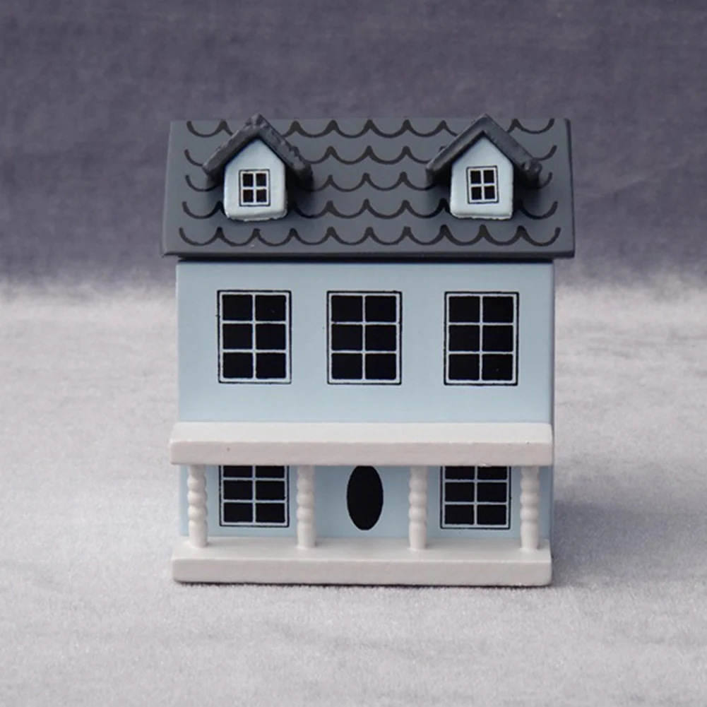 Wooden Dollhouse 1:12 Model Villla House Figurine Miniature Figurines Landscape Decor Kids Toy DIY Crafts Home Durable Handicraf