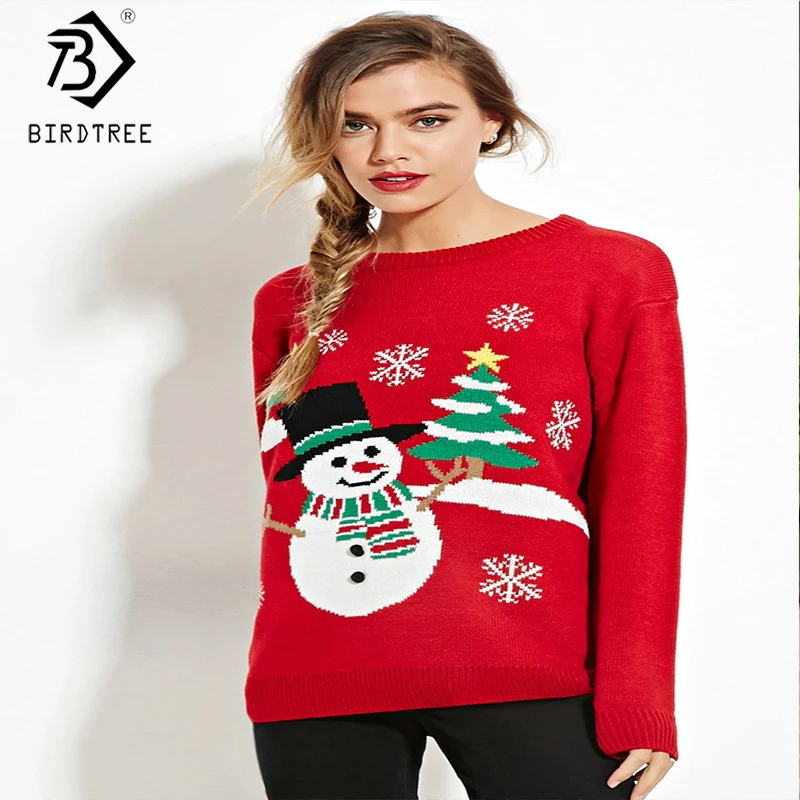 2019 осенний Новый женский пуловер Рождественский свитер модный Свободный вязаный