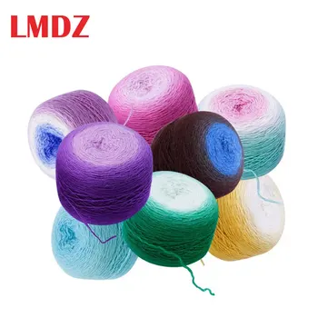 

LMDZ 1Pcs Melange Yarn 100% Wool Knitting Yarn for Knitting Colorful Rainbow Color Yarn Soft Crochet Wool Yarn 150g/600m