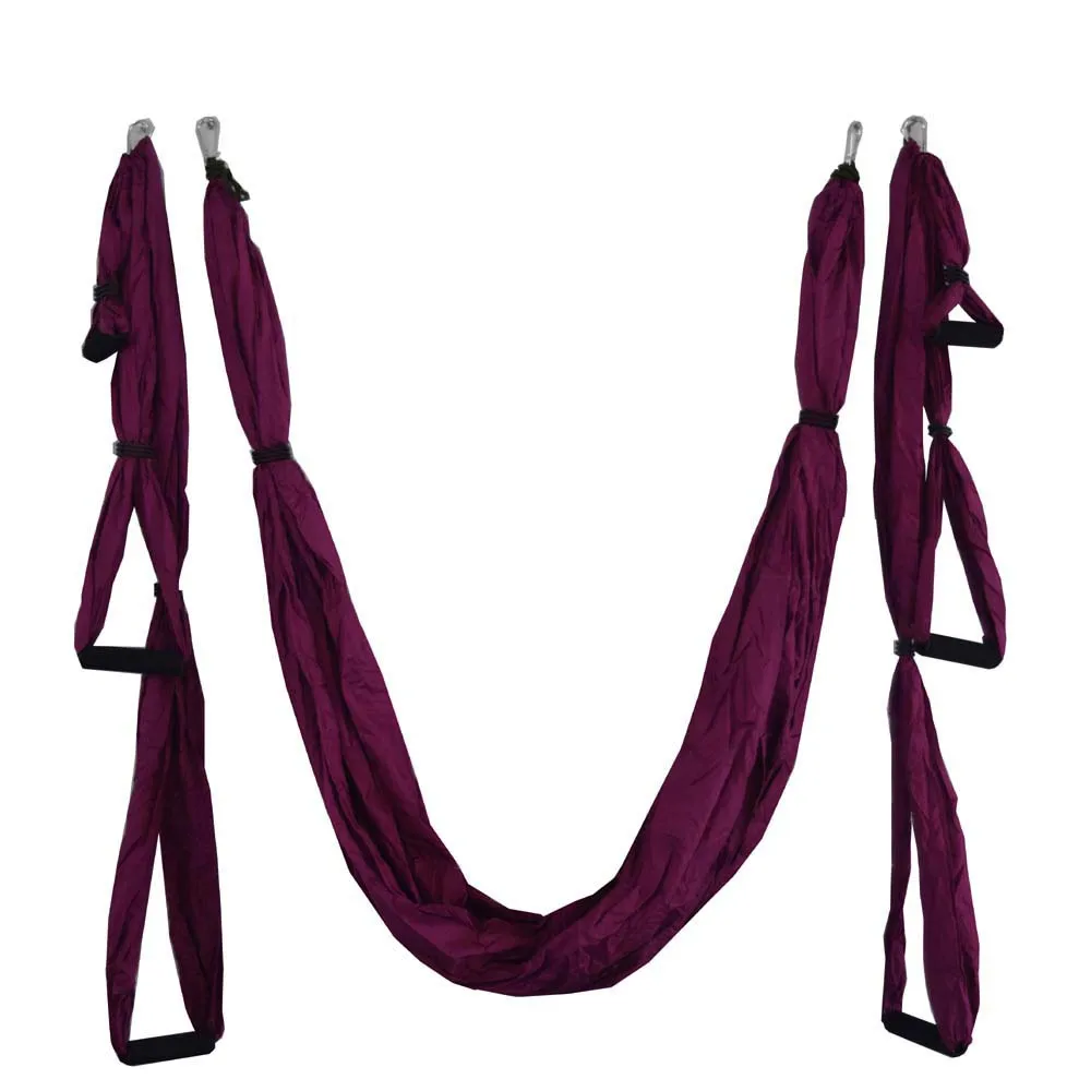 Aerial Yoga Swing набор строп сильный антигравитационный гамак для йоги комплект трапециевидный инверсия инструмент с удлинительными ремнями расширительный винт - Цвет: 1 dark purple