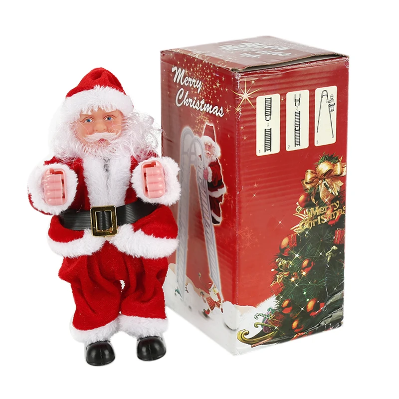 Merry Christmas Электрический Санта Клаус альпинистская лестница кукла отец Рождественская музыка Twerking трюк игрушка для детей год Рождественские подарки