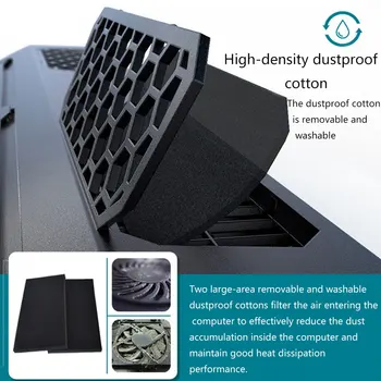 

Portable For Gaming Double Blower Universal Non Slip External Notebook Cooler Laptop Cooling Pad USB Radiating Home Office