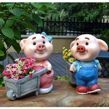 Наружный сад двора вилла элементы декора креативная свинья корзина цветочный горшок сад Детский Сад Скульптура, декор M2764