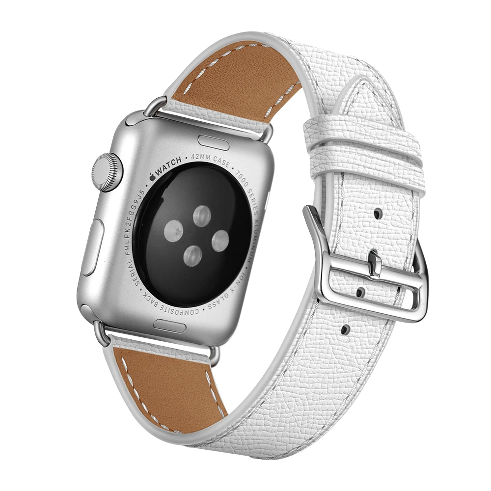 Ремешок из натуральной кожи для Apple Watch 42 мм 44 мм 38 мм 40 мм аксессуары для часов кожаный ремешок для часов Ремешок для iWatch браслет - Цвет ремешка: 2