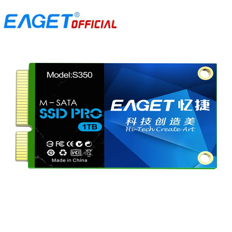 

EAGET S350 Solid State Drive SSD 128GB/256GB/512GB/2TB/1TB M-SATA Read Speed 500MB/s Internal Solid State Drive