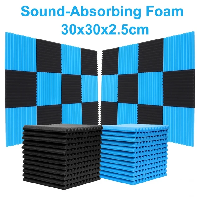 30*40*2.5cm Panneau Acoustiques 12 pièces, Noir Mousse Acoustique Haute  Densité Mousse Anti Bruit pour Studio Musique, Studios d'enregistrement,  Home