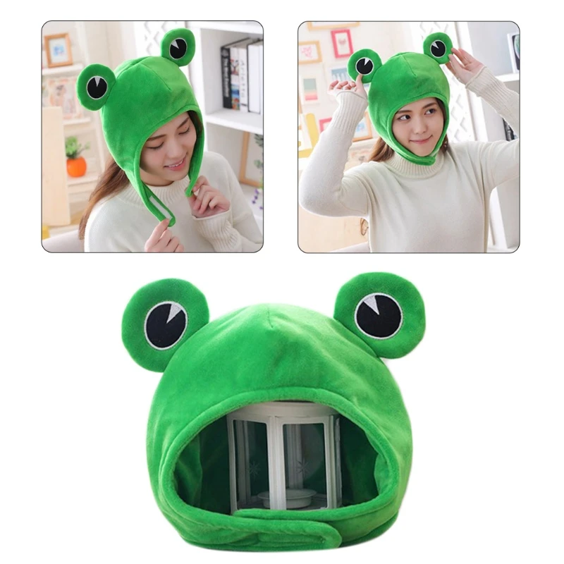 Lustige Große Frosch Augen Cartoon Plüsch Hut Spielzeug Grün