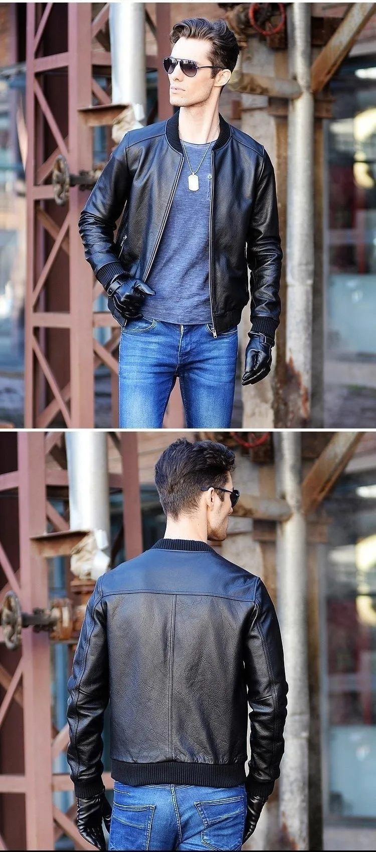 Большие размеры Мужская Черная мото rcycle кожаная куртка, homme giacca ...