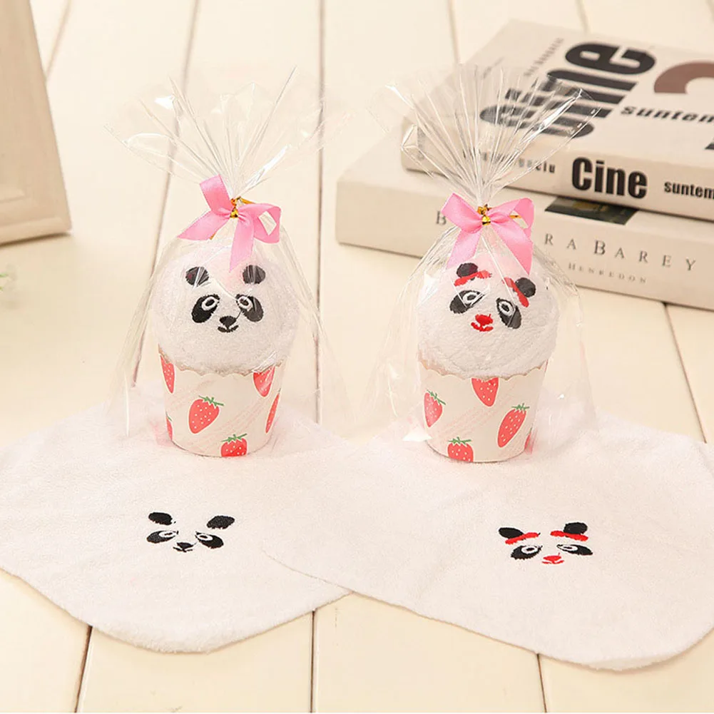 Panda 1PCS Горячая Распродажа полотенце в виде животного в форме торта подарок мягкий милый для свадьбы, дня рождения, вечеринки - Цвет: Panda 1PCS