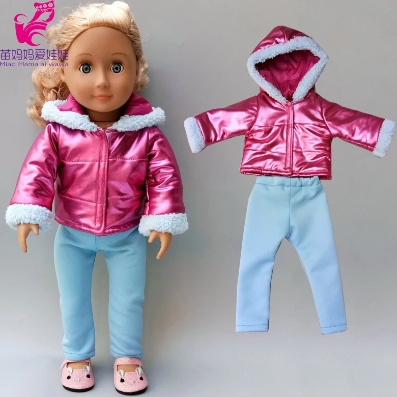 Детская кукла комбинезон с шапкой 18 дюймов американская Кукла Одежда зимнее пальто набор девочка игрушка кукла носить