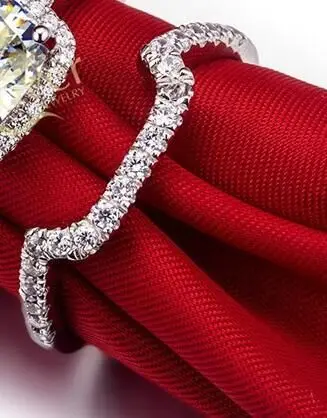 2 шт вместе 925 пробы silve Cushion Cut ring enhancer