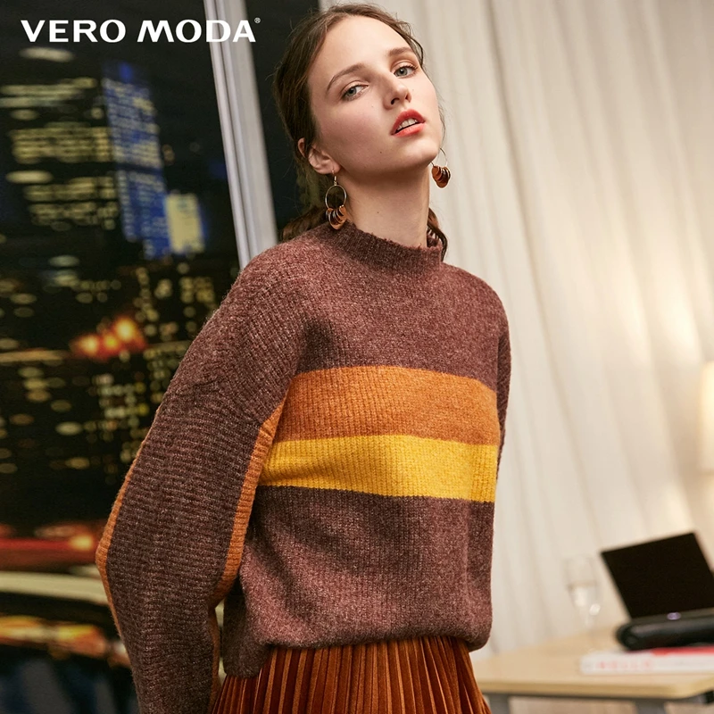 Vero Moda свитер женский женский свободный свитер в полоску с открытыми плечами | 318413531