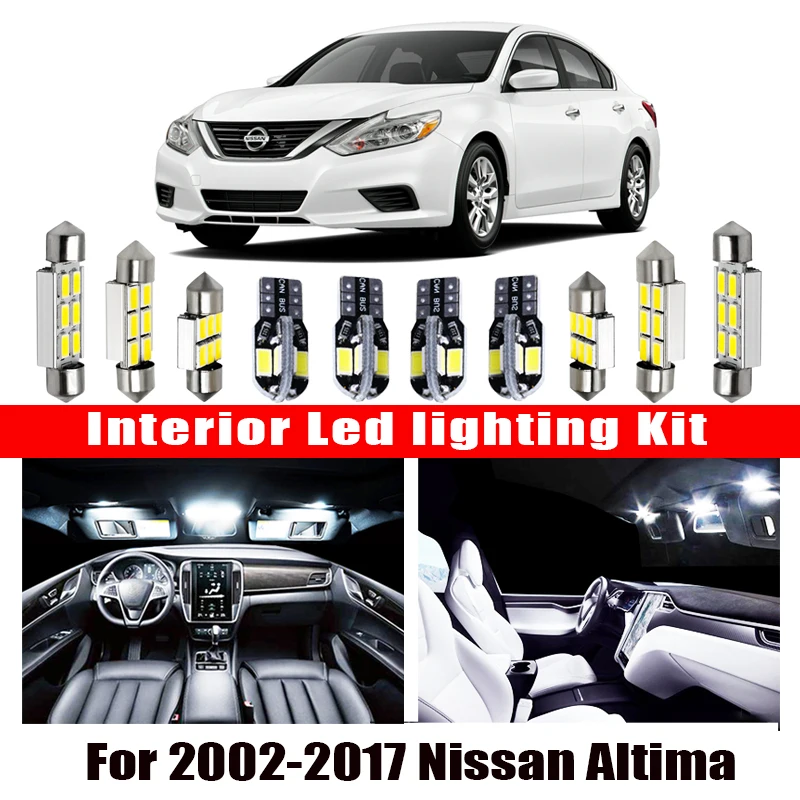 Для 2002 2017 Nissan Altima белые автомобильные аксессуары Canbus без ошибок светодиодный