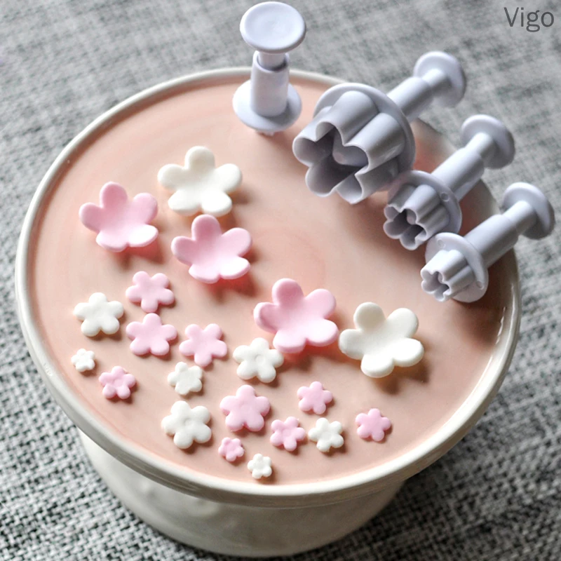 

4Pcs/Set Plum Blossom Flower Fondant Cutter Sugarcraft spring Cake mold Decorating Tools DIY Cookie mould Cake Molds