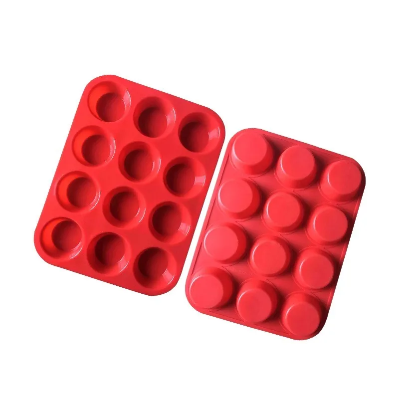 Silicone Molds Cake Tools 12 Even Cup Food Grade High Temperature Resistance DIY Lightweight Baking Accessories Bakery Pastry