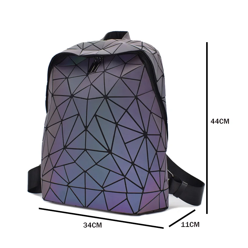 H0f032af9523e4aa89de12b9816c3f4ecO Luminous Backpacks Women Geometric Laptop Backpack For Men Shoulder Backpack School Holographic Rucksack Female Trave School Bag