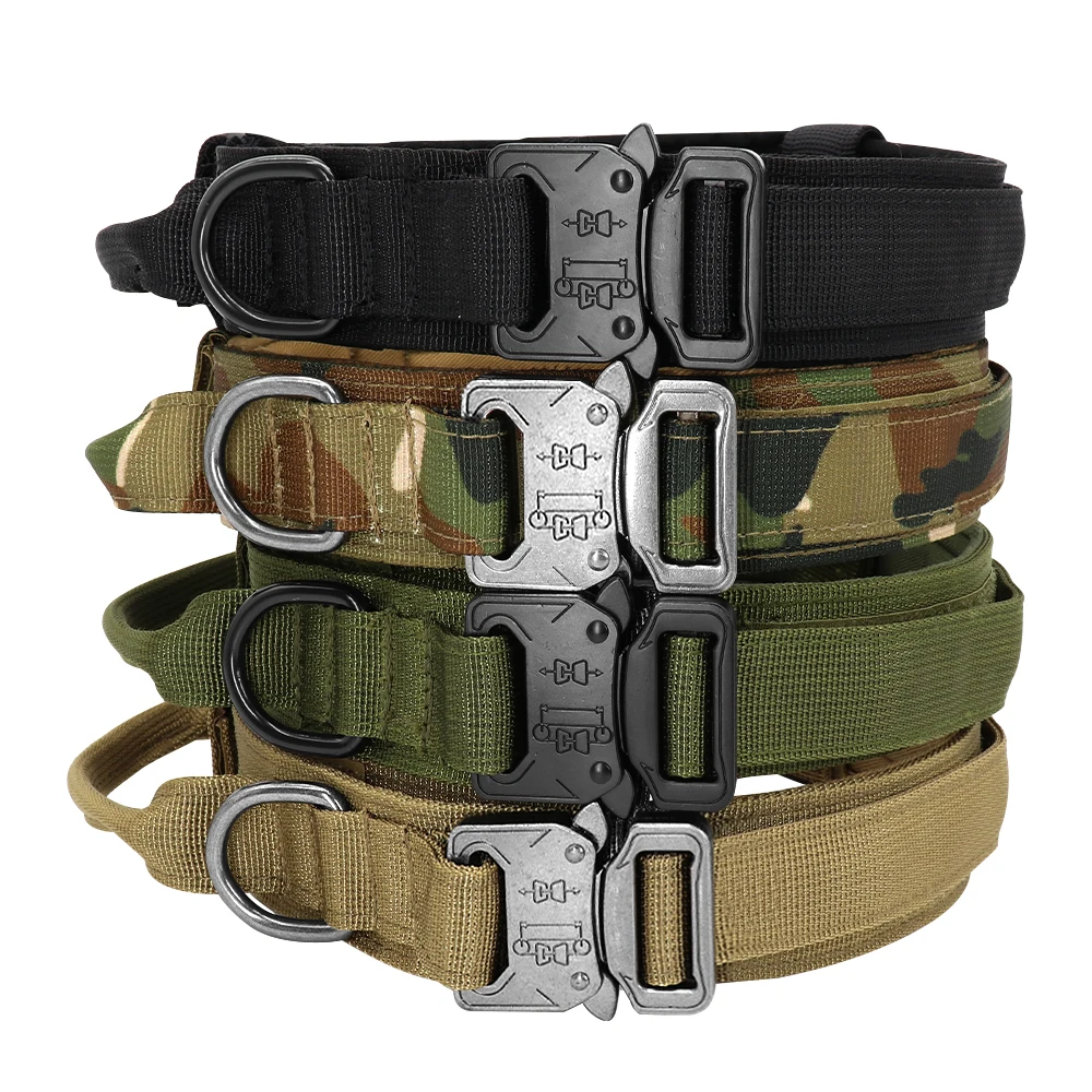 Tactical Military Hunting Large Dog Collars Nylon Dog Training SECURITY Collar 