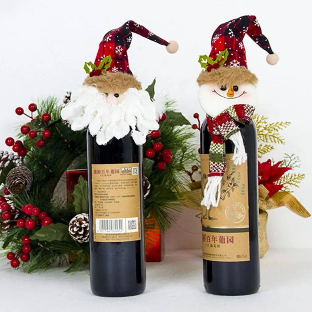 Santa Claus Snowman Wine Bottle Sets Christmas Tree Top Heart Sets Pendant Christmas Commodity Wholesale 3