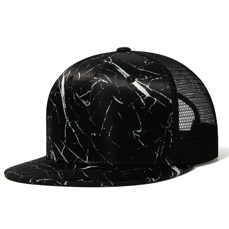 Fashion Design Mesh Baseball Cap Men Summer Trucker Hat Hip Hop Bone Snapback Cap Women Black White Breathable Sun Hats