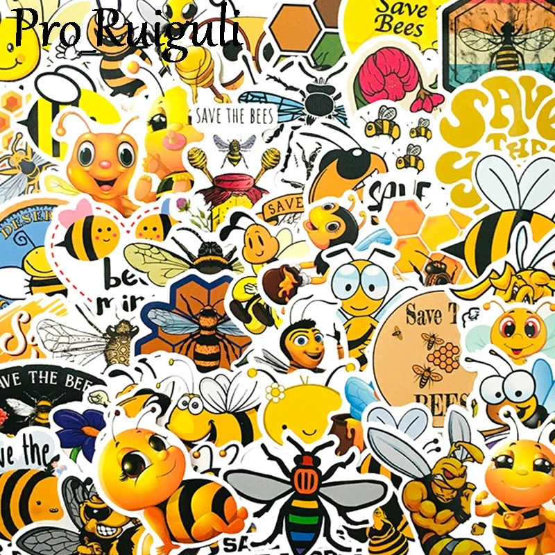 Pegatinas De Abeja Inspiradora - 50 Piezas Impermeables De Vinilo Para Monopatín, Ordenador Portátil, Moto, Bicicleta, Taza, Botellas De Agua, Maletas, Casco - Para Adolescentes