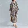 Johnature Women Vintage Print Floral Dresses O-Neck Long Sleeve 2022 Spring New Cotton Blend Chinese Style Women Casual Dresses ► Photo 3/6