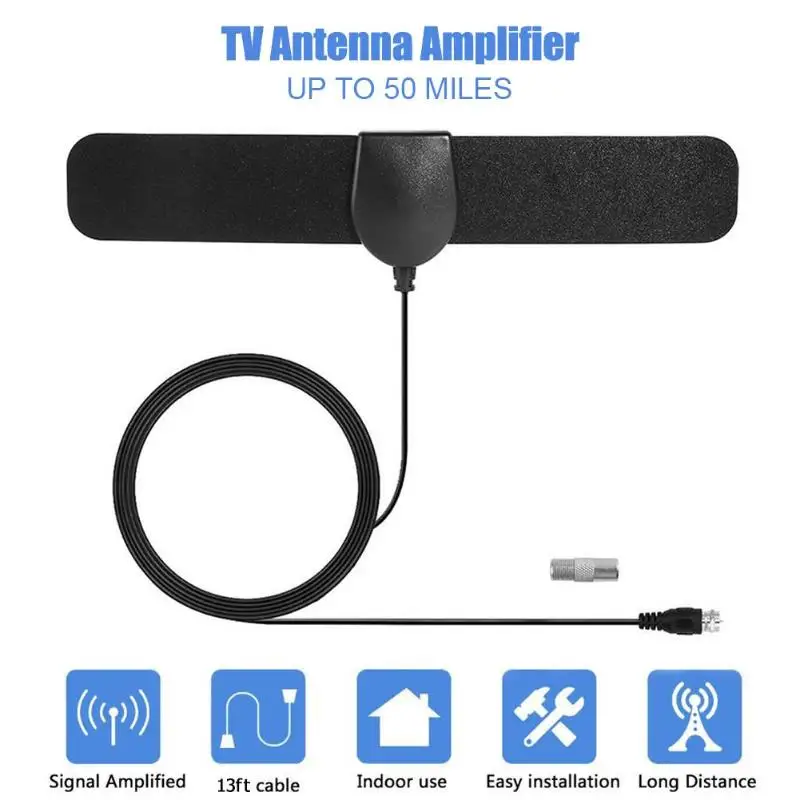 50 миль HDTV внутренняя цифровая ТВ антенна 25 дБ усиление 1080P приемник сигнала с