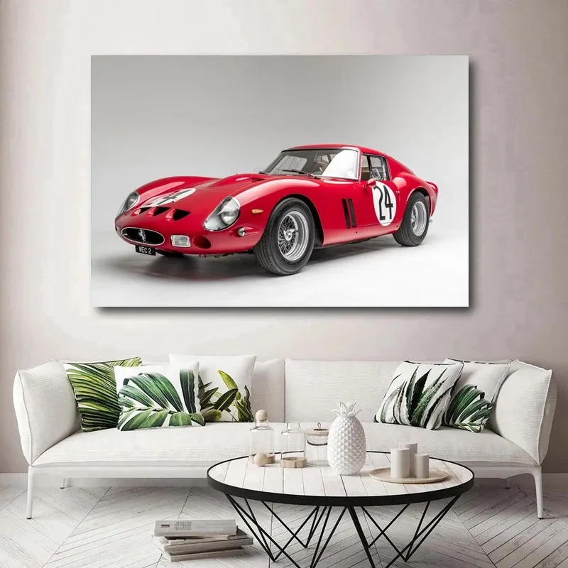 Supercars Poster Ferraris 250 Gto Sport Car Retro Car Picture Print And Poster Wall Art Canvas Painting For Home Decor Unframed