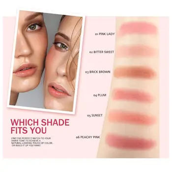 

MINIMELI 6 Colors Face Baked Cheek Blush Powder Minerals Blusher Natural Makeup Cosmetic Rouge Blush Palettes Z0S6