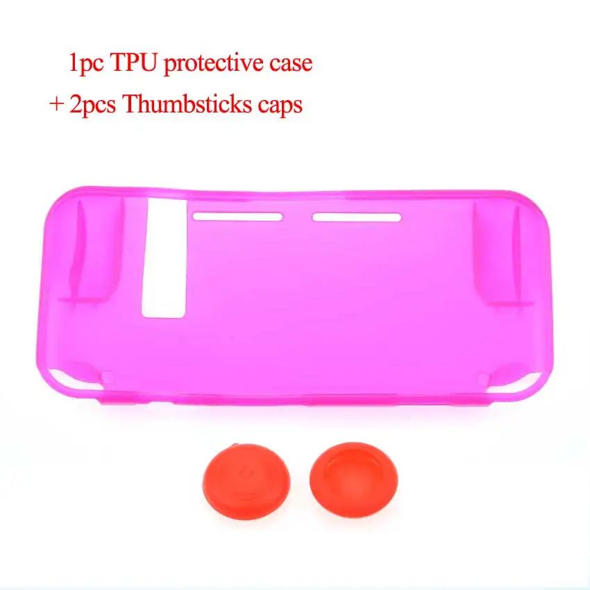 Pink YuXi ТПУ защитный чехол Крышка для переключателя NAND Защита от царапин падение для переключателя NS задняя крышка из ТПУ+ ДЖОЙСТИК колпачки - Цвет: Pink
