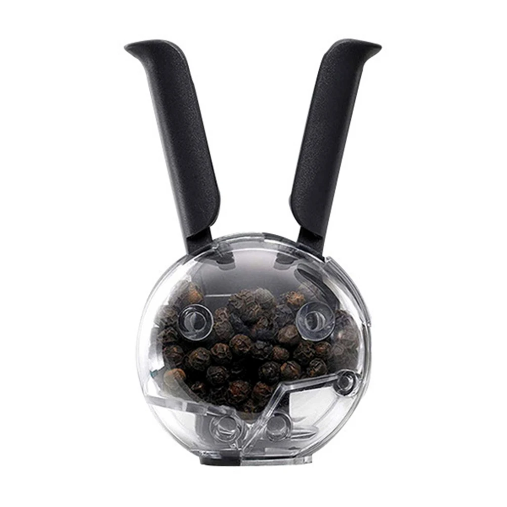 Salt and Pepper Grinder Mini Manual Spice Grinder Multifunctional Kitchen Tools Black Rabbit Ears Design Abrader
