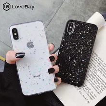 Lovebay блестящий чехол для телефона iPhone 11 Pro 7 8 6 6s Plus X XS XR XS Max Bling Moon Stars Sequins мягкий прозрачный силиконовый чехол из ТПУ