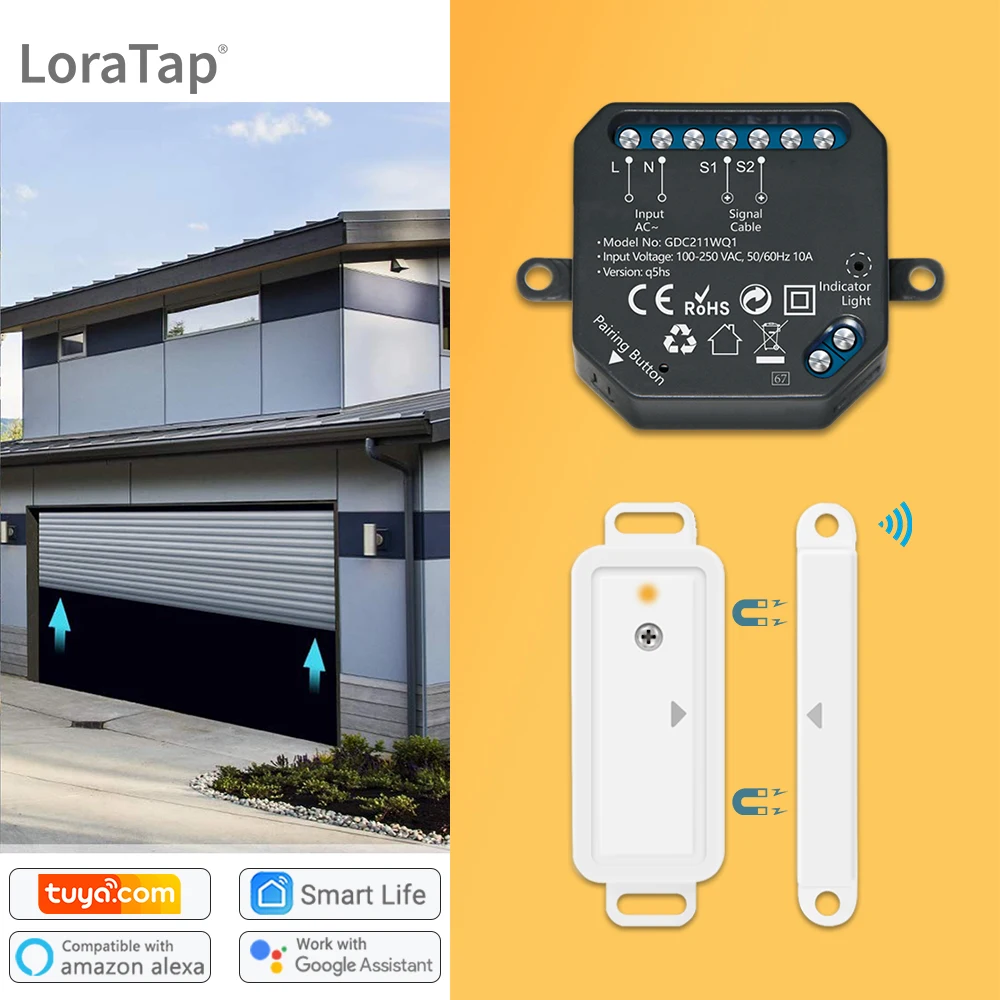 Tuya Smart Life Garagem Porta sem Fio Sensor Abridor Controlador Wifi Switch Alexa Echo Google Home Faça Você Mesmo Controle Remoto Voz Portal