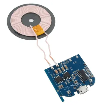 

DC5V 1A qi Standard Coil Wireless Charger Module Transmitter Base PCBA Board Universal Program Modification Style A