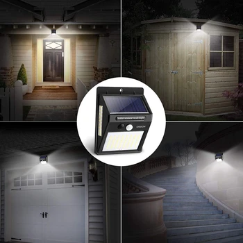

Solar Motion Sensor Light 100 LED Outdoor 3 Modes 270°Wide Angle Waterproof Solar Powered Security Night Light for Garden Fence
