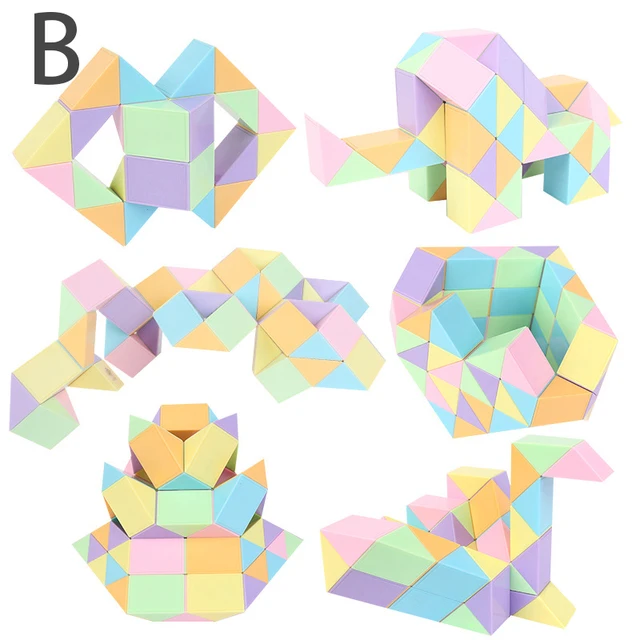 3D Magic Snake Ruler Decompression Toys Antistress Cube Twist Snake Transformable Educational Puzzle Toys For Kids Autism Ease 3