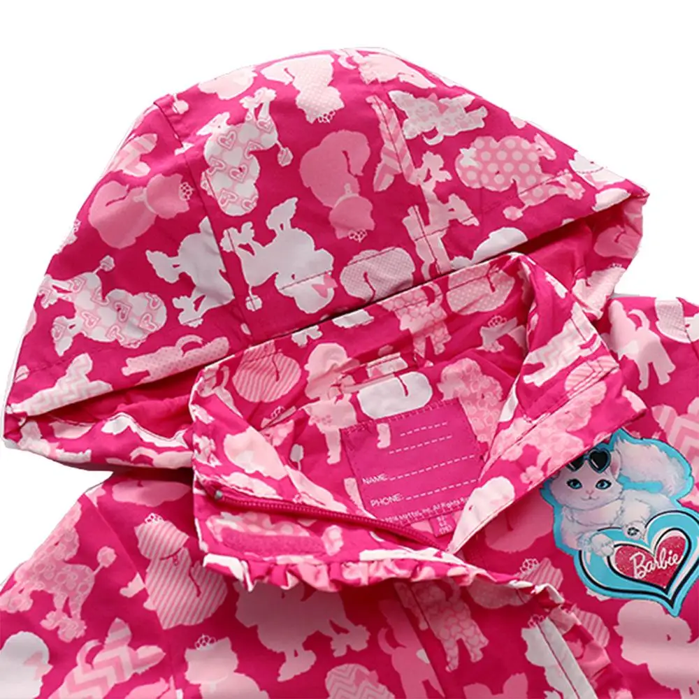 

HONEYKING Kids Clothes Girl Jackets Children Hooded Zipper Windbreaker Baby Fashion Print Coat Girl Waterproof Hoodies For Kids